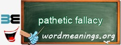 WordMeaning blackboard for pathetic fallacy